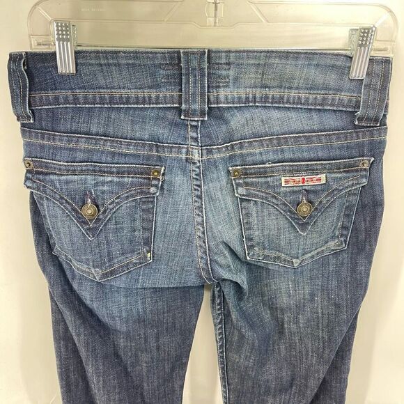 Hudson Women's Cotton Stretch Dark Wash Wide Leg Jeans Blue Collin flap 27 - Picture 10 of 15